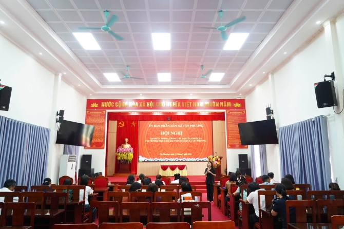 Tập huấn phòng, chống tác hại thuốc lá tại trường học tại xã Tây Phương